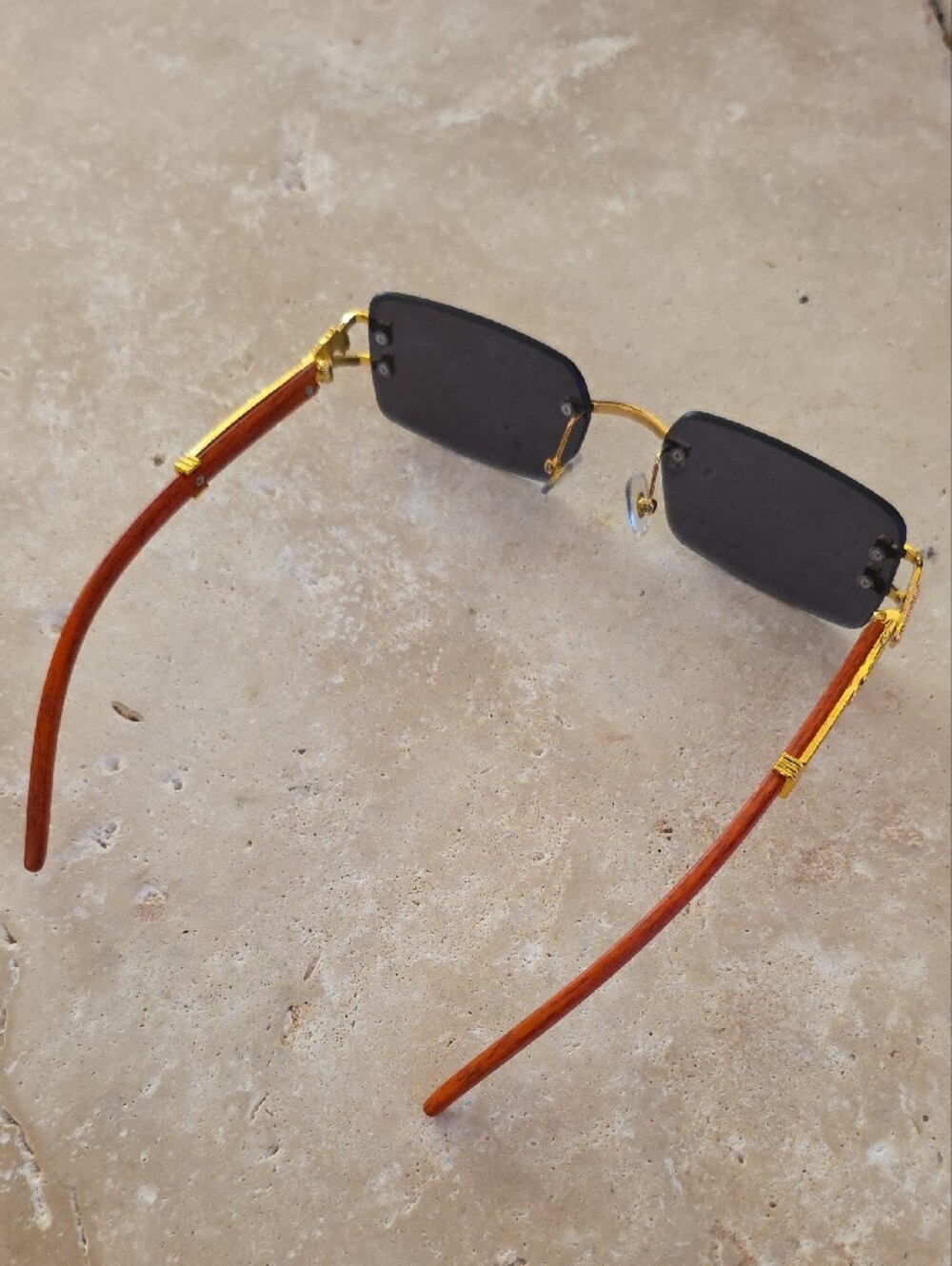 Cartier Rimless Sunglasses in Black and Gold with Red Case - Picture 6 of 10